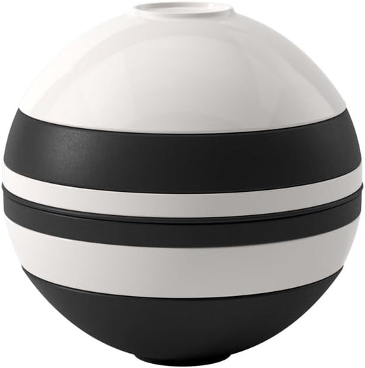 Villeroy & Boch - La Boule Black & White, set da tavola 7 pezzi per due persone, Porcellana Premium