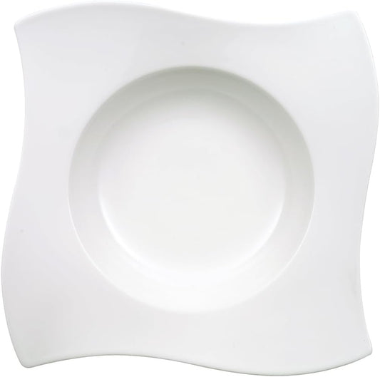 Villeroy & Boch NewWave Piatto di Pasta, Porcellana Premium, Bianco, 28 cm