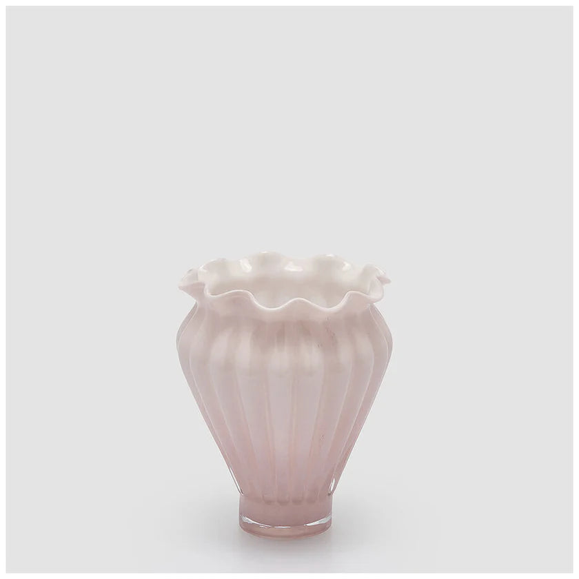 Edg Enzo de Gasperi Vaso Fleur portafiori in vetro rosa D17xH20 cm