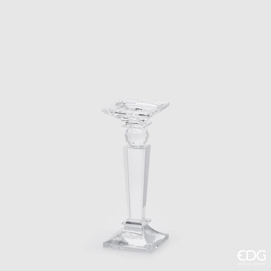 EDG Enzo De Gasperi Portacandela Crystal Quadrato H24 cm