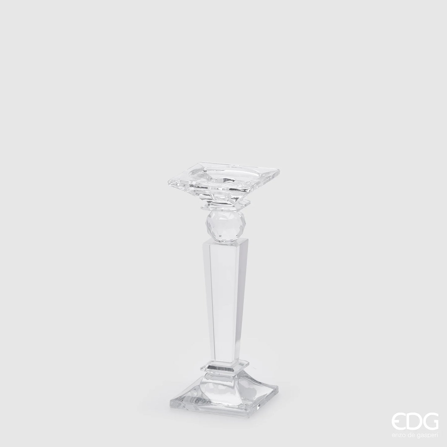 EDG Enzo De Gasperi Portacandela Crystal Quadrato H28 cm