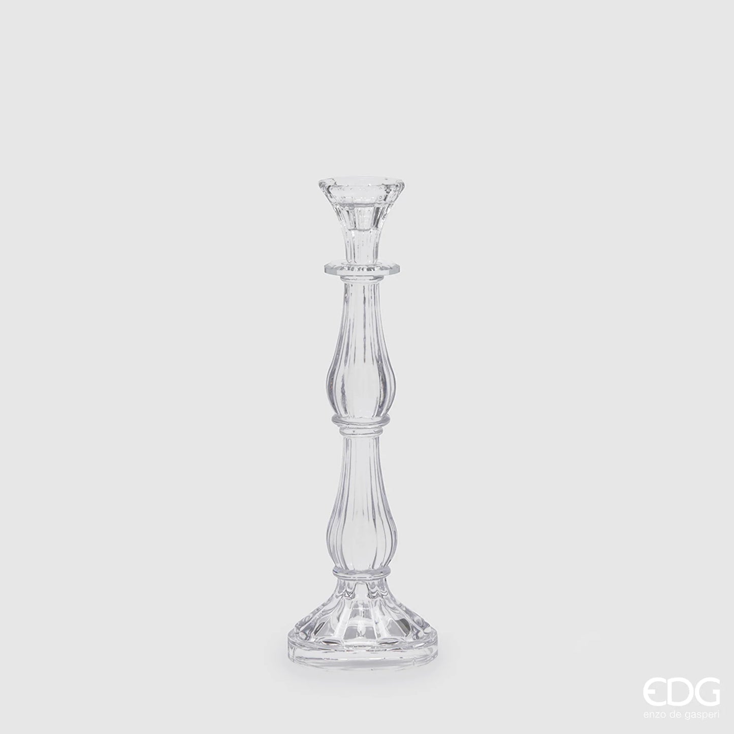 EDG Enzo De Gasperi Portacandela Crystal Sinuoso H31 cm