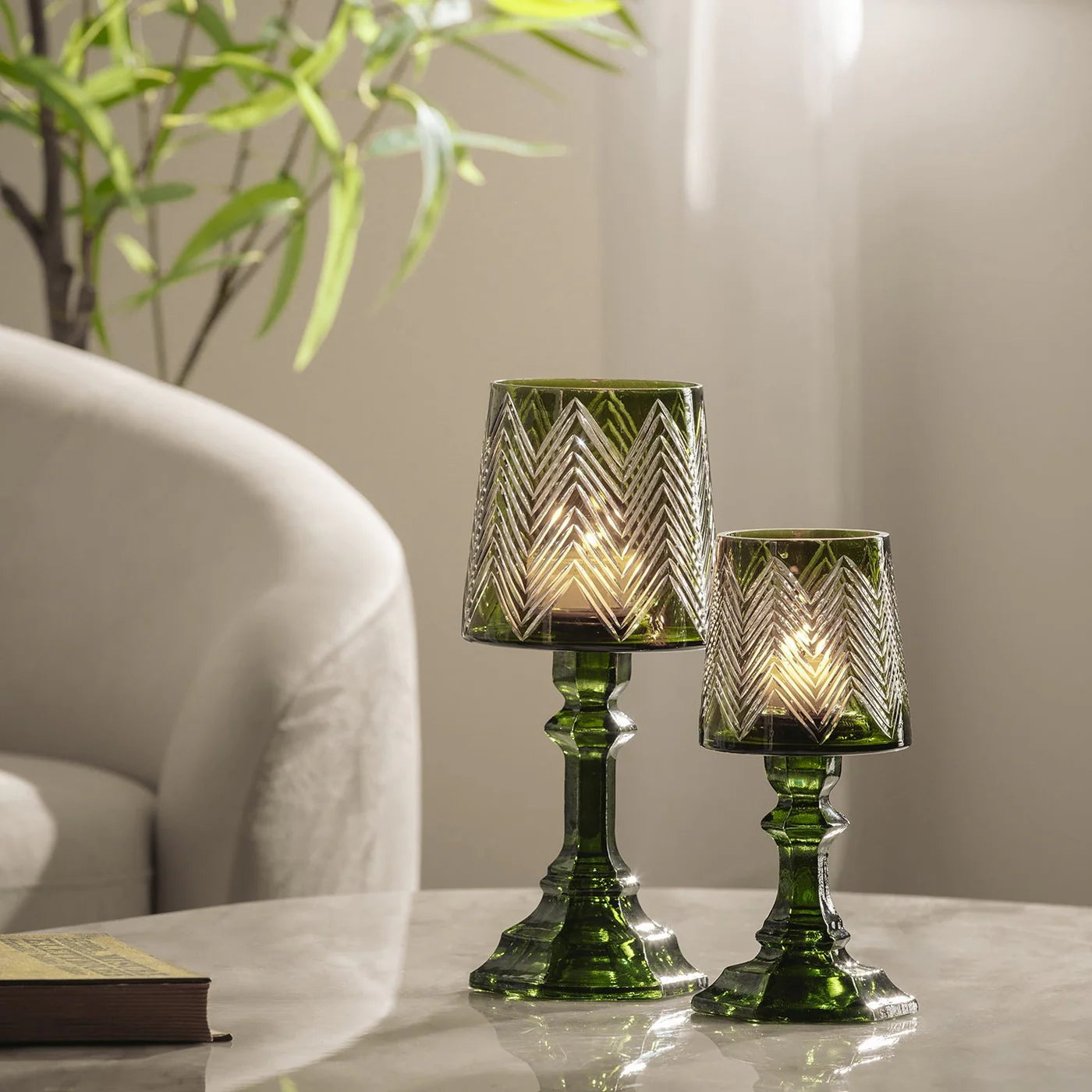 EDG Enzo De Gasperi Portacandela Abat Jour H23 cm Verde