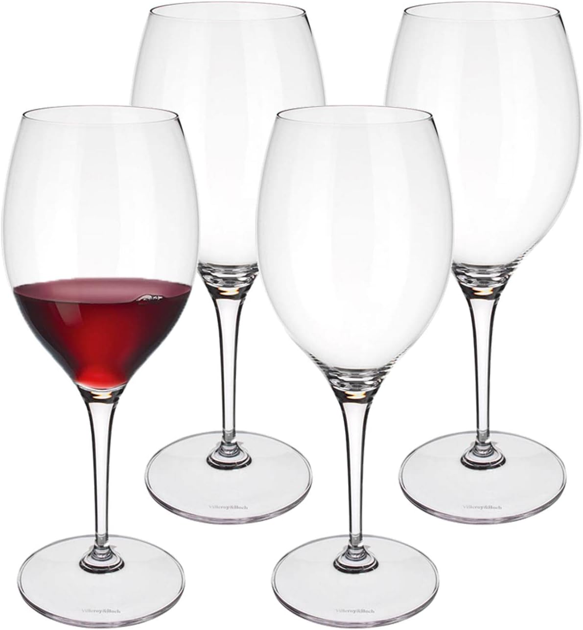 Villeroy & Boch Maxima - Set di 4 bicchieri da vino rosso in cristallo, 650 ml, 25,2 cm, lavabili in lavastoviglie