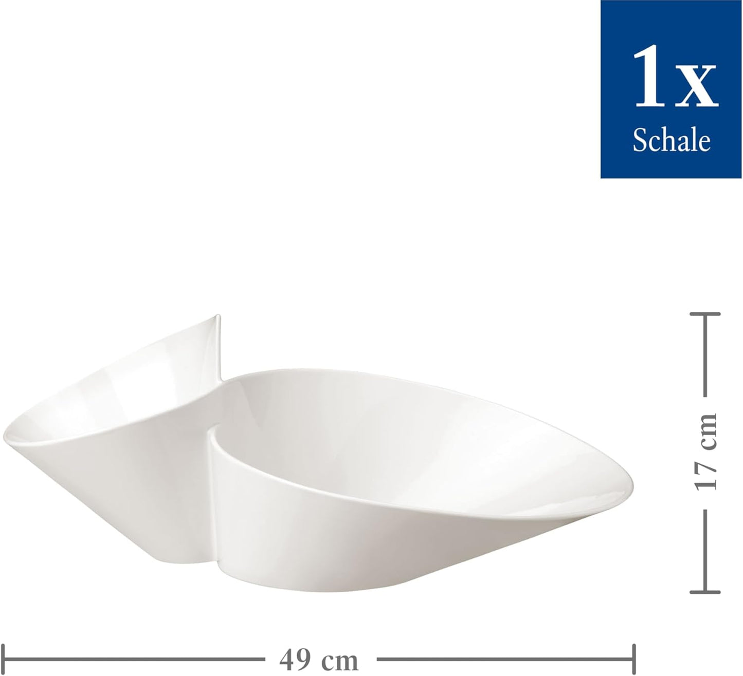 Villeroy & Boch NewWave Doppia Scodella Eye-Catcher Porcellana Premium, Bianco