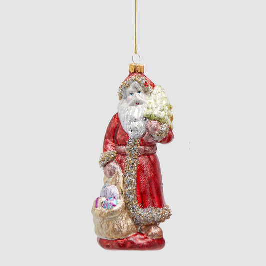 EDG Enzo De Gasperi Addobbo Pallina Babbo Natale 19cm Vetro
