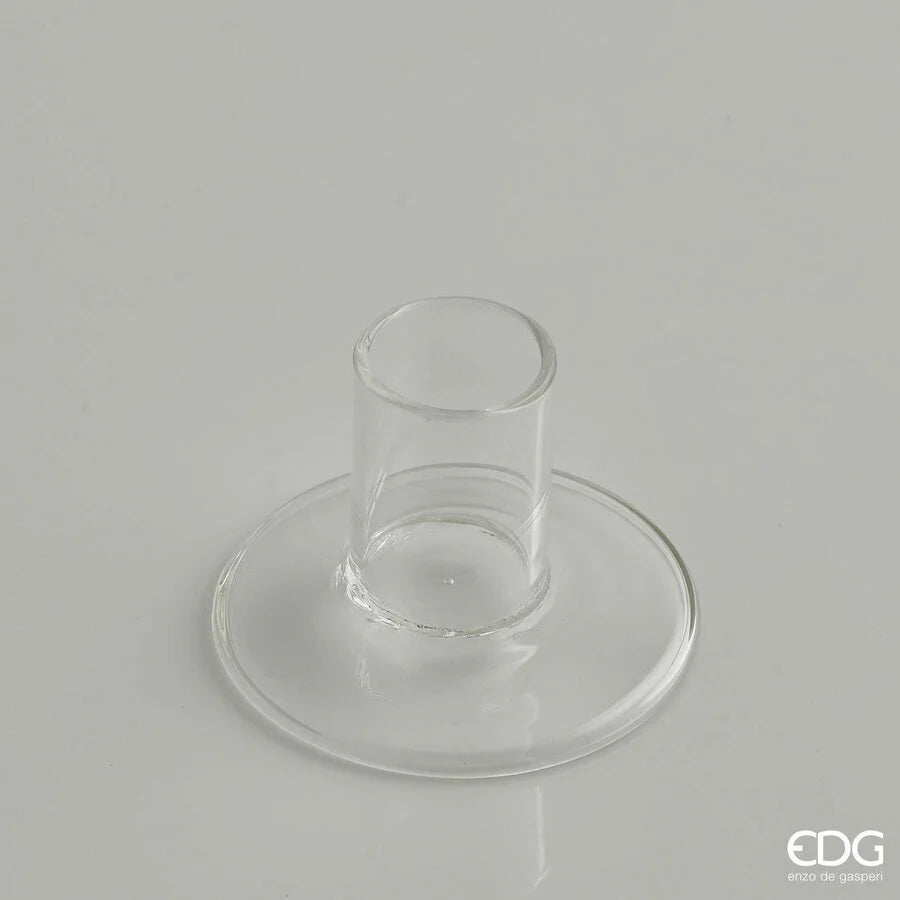 EDG Enzo De Gasperi Portacandela Base H 5 Cm D 7 Cm Vetro Natural Trasparente