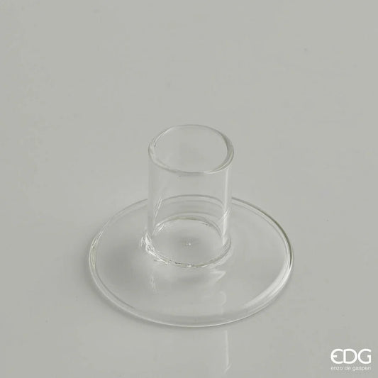 EDG Enzo De Gasperi Portacandela Base H 5 Cm D 7 Cm Vetro Natural Trasparente