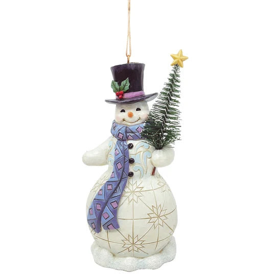 Enesco Addobbo "Pupazzo di neve" con albero di Natale - Heartwood Creek Disney Tradition