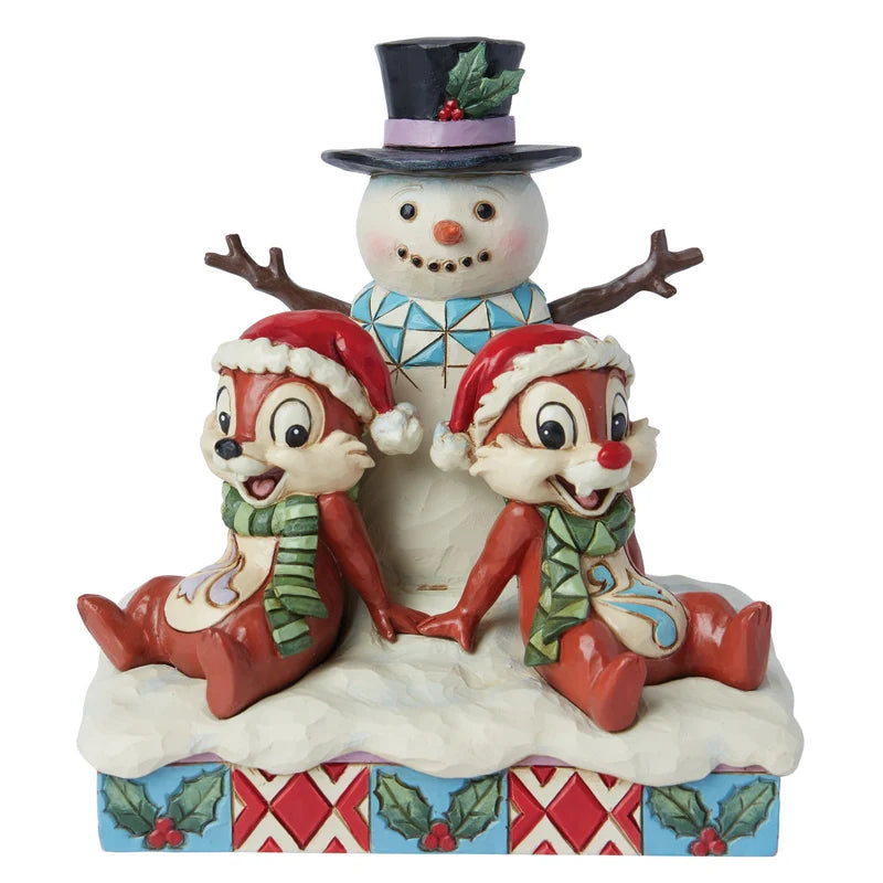 Disney Tradition Enesco Cip e Ciop con il pupazzo di neve