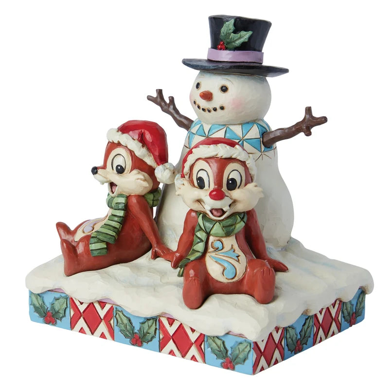 Disney Tradition Enesco Cip e Ciop con il pupazzo di neve