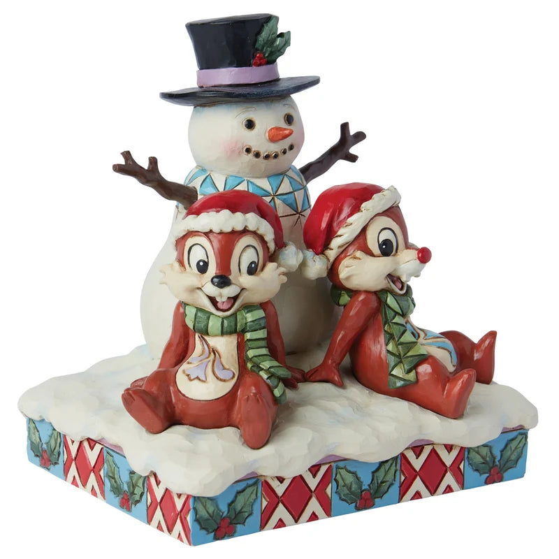 Disney Tradition Enesco Cip e Ciop con il pupazzo di neve