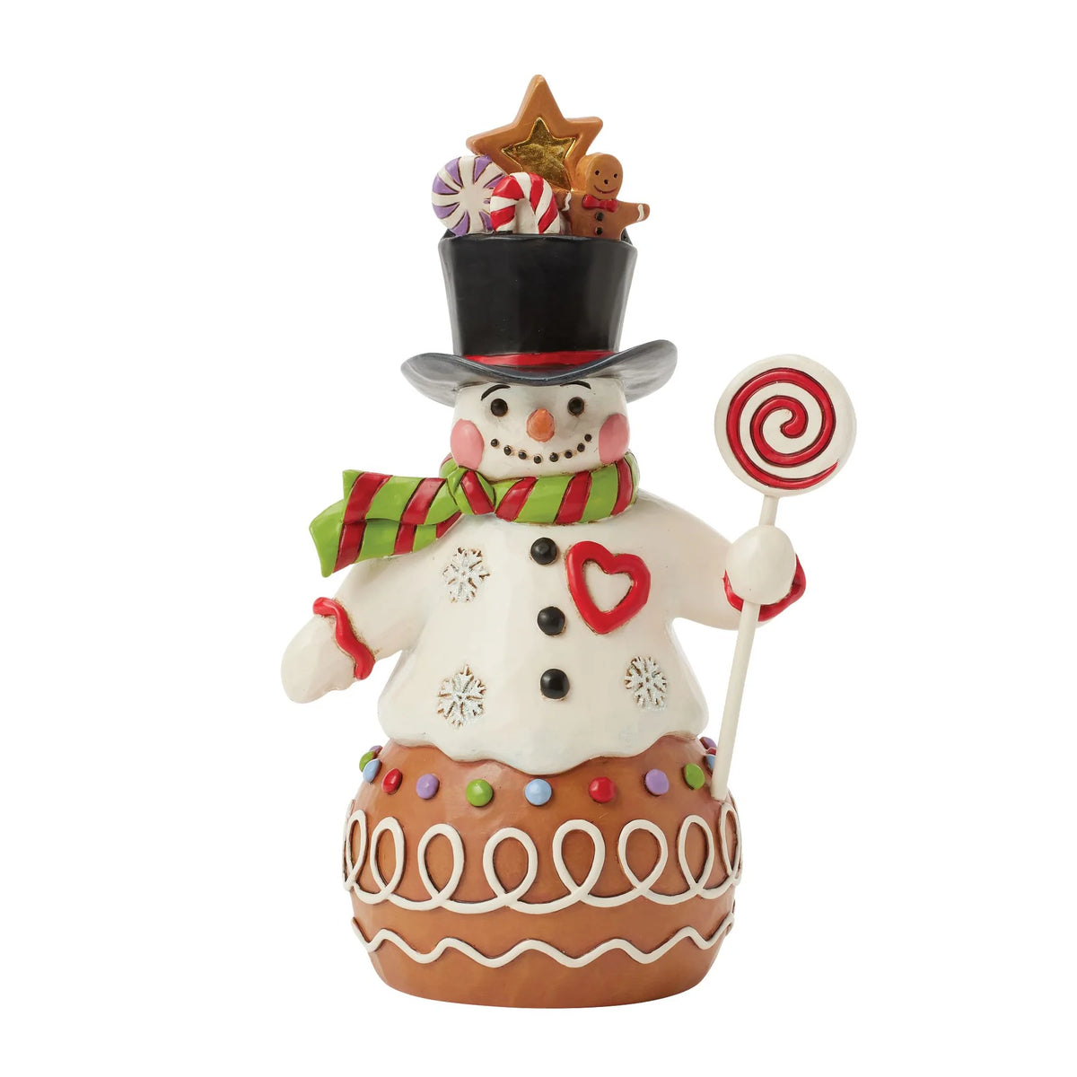 Jim Shore Enesco Figurina “Pupazzo di neve di pan di zenzero” - Heartwood Creek