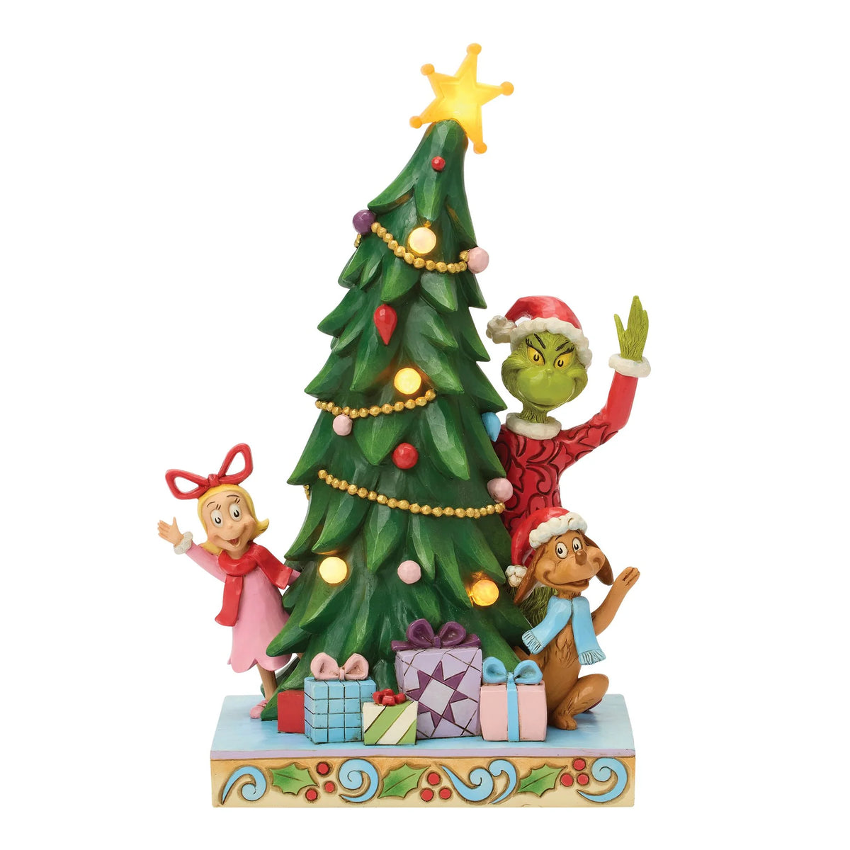 Disney Traditions ENESCO Grinch, Cindy, Max che sbircia
