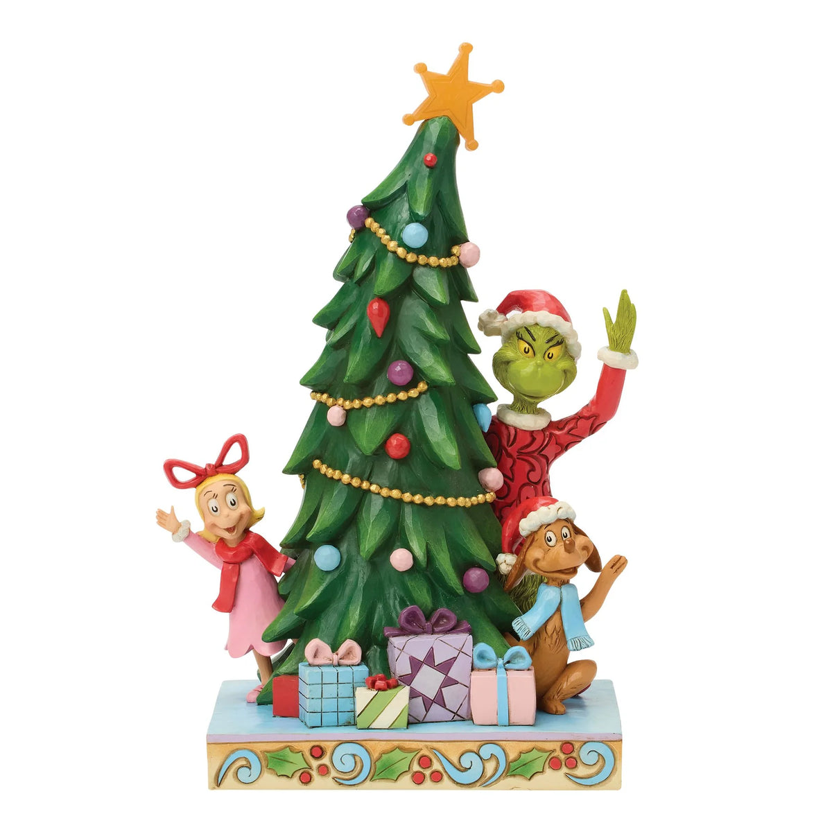 Disney Traditions ENESCO Grinch, Cindy, Max che sbircia