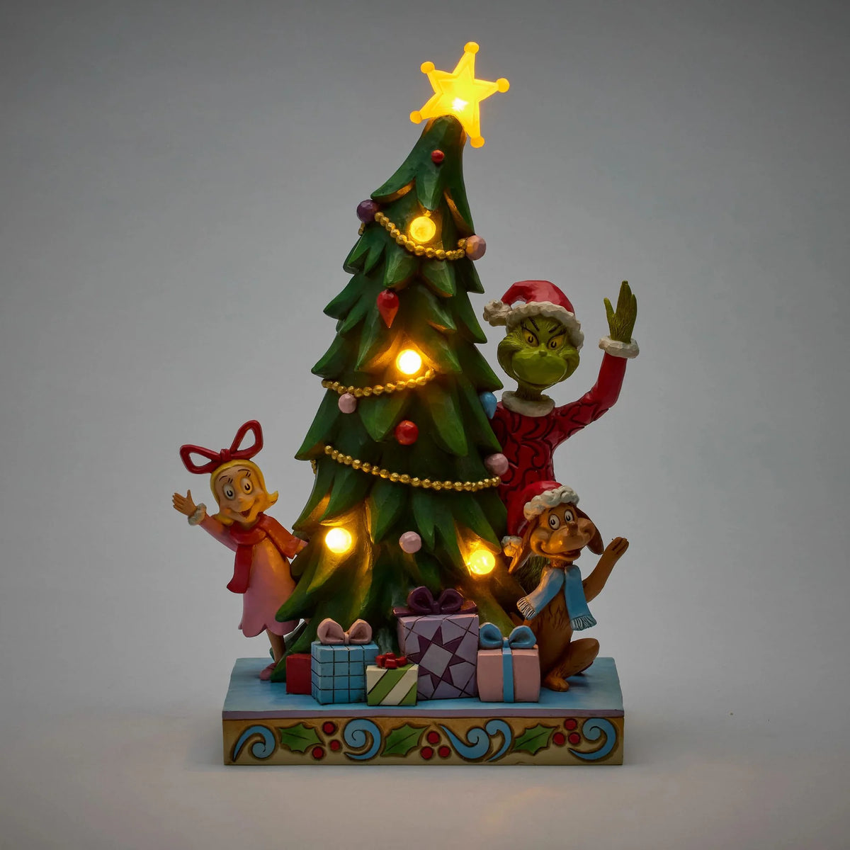 Disney Traditions ENESCO Grinch, Cindy, Max che sbircia