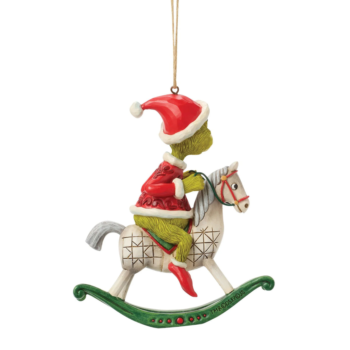 Disney Traditions ENESCO Il Grinch sul cavallo a dondolo Orn