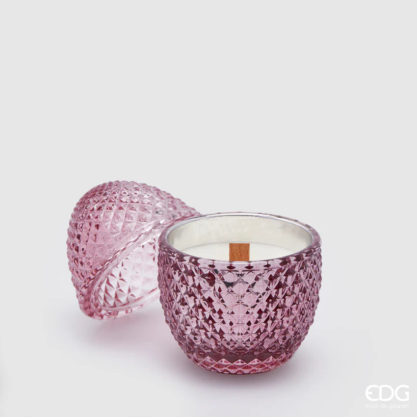 EDG Enzo de Gasperi Candela Uovo Peonia e Cassis H12 D8 cm