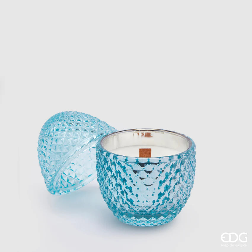 EDG Enzo de Gasperi Candela Uovo Ninfea e Muschio H12 D8 cm