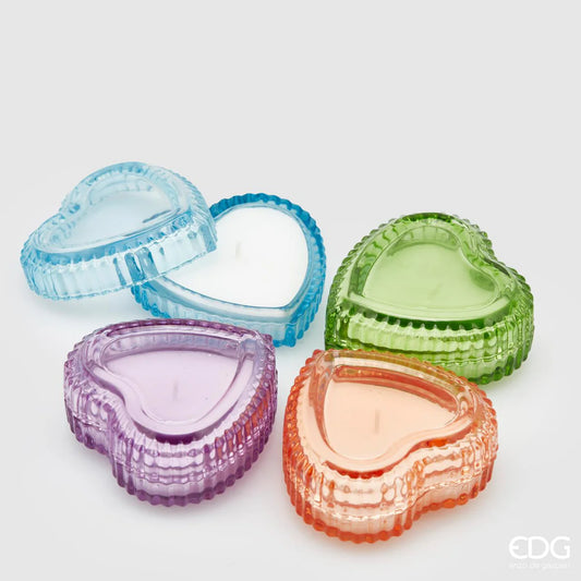 EDG Enzo De Gasperi Set 4 Candele Cuore H4 D9 cm Multicolor