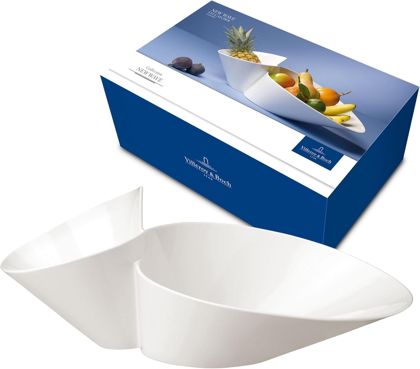 Villeroy & Boch NewWave Doppia Scodella Eye-Catcher Porcellana Premium, Bianco