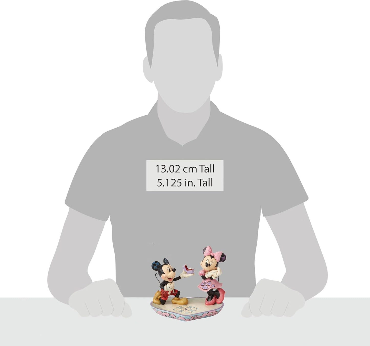 A Magical Moment Statuetta di Mickey Mouse che propone il matrimonio a Minnie Mouse con motivo a cuore, di Jim Shore