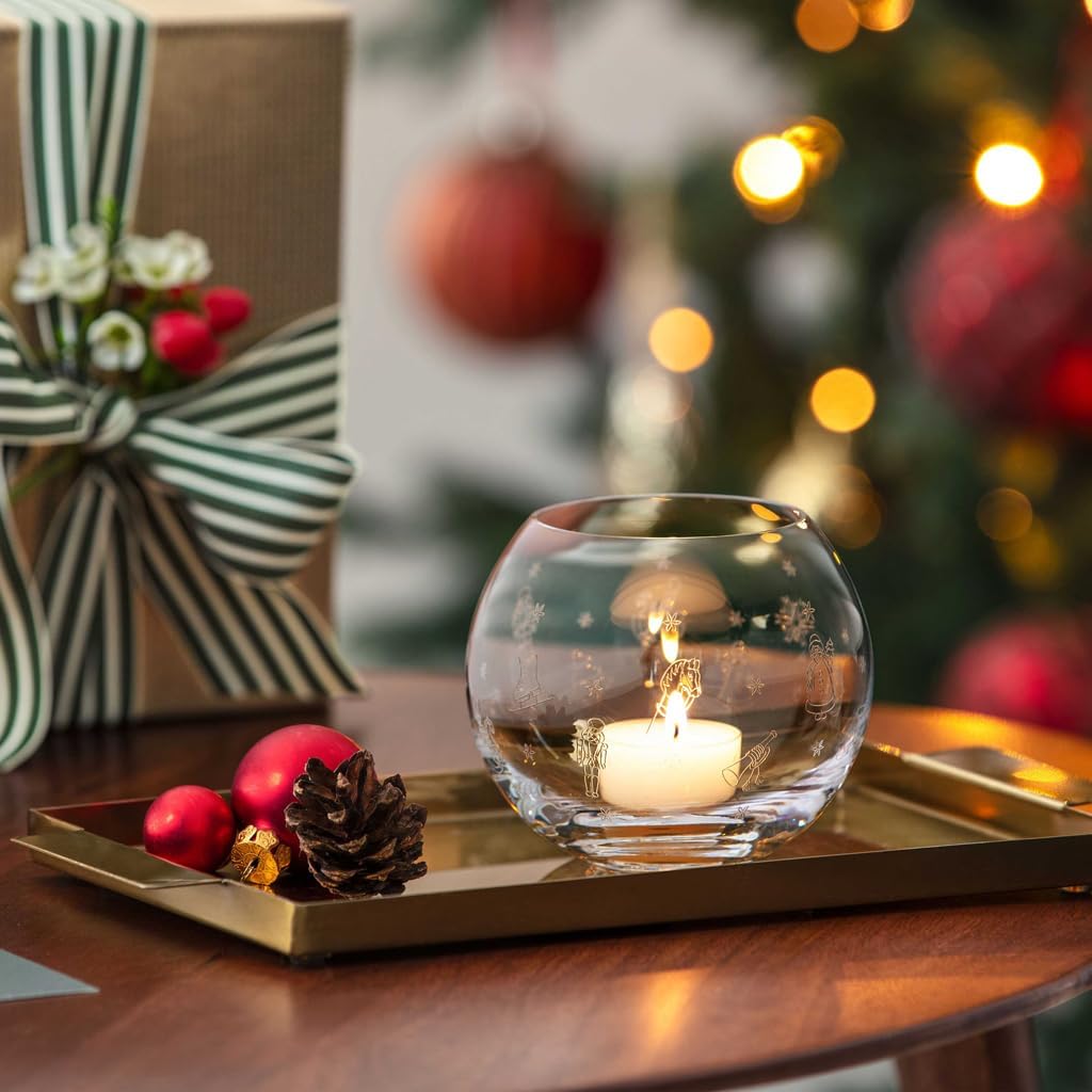 Villeroy & Boch - Toy's Delight Portacandele trasparente, lavabile in lavastoviglie, Natale, portacandela antivento, decorazione natalizia per tavolo, scaffale o davanzale, portacandela di Natale