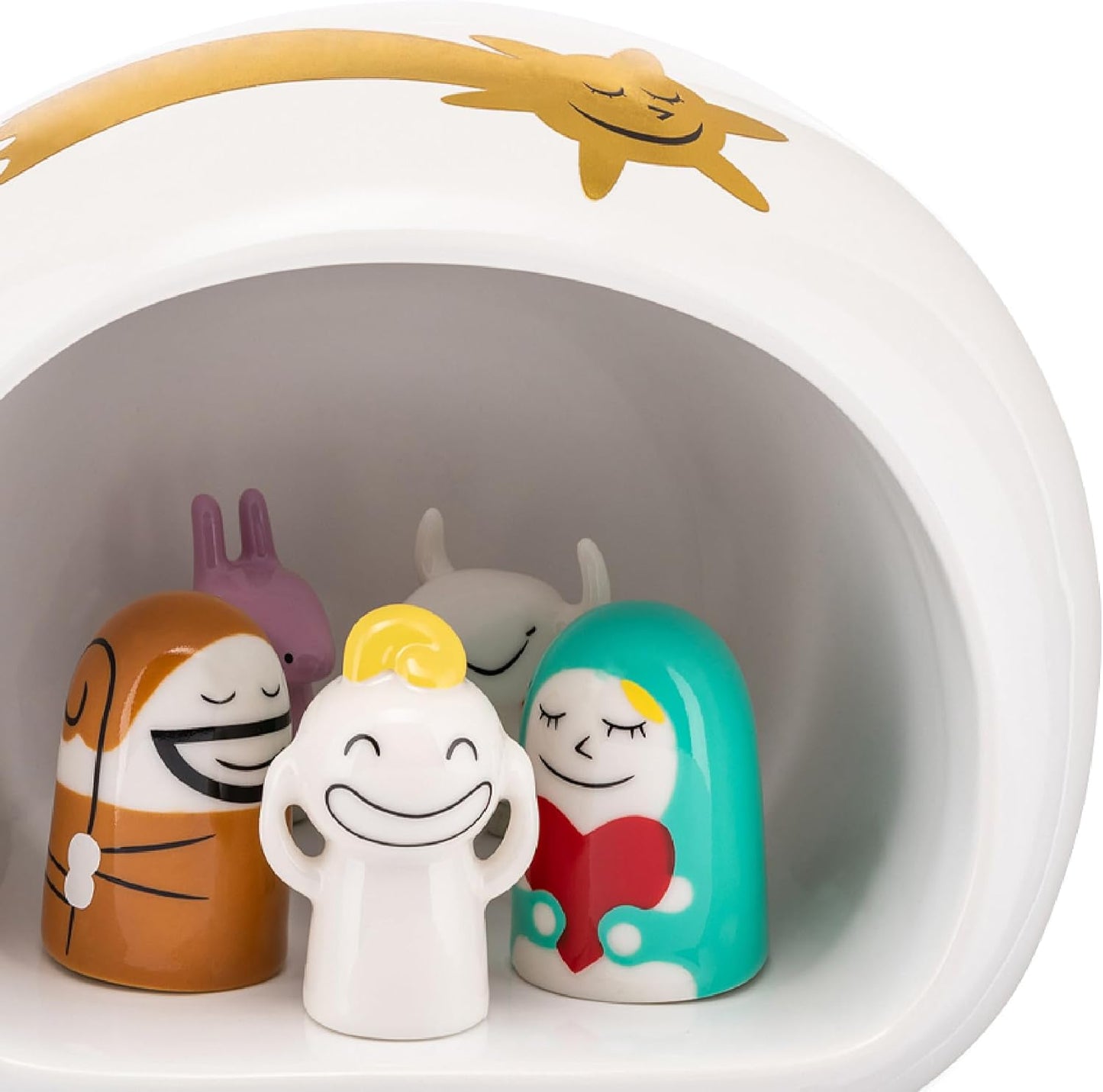 Alessi AMGI10SET - Natività-Set Presepe di Design con Riproduzione della Grotta e Statuine in Porcellana Decorate a Mano