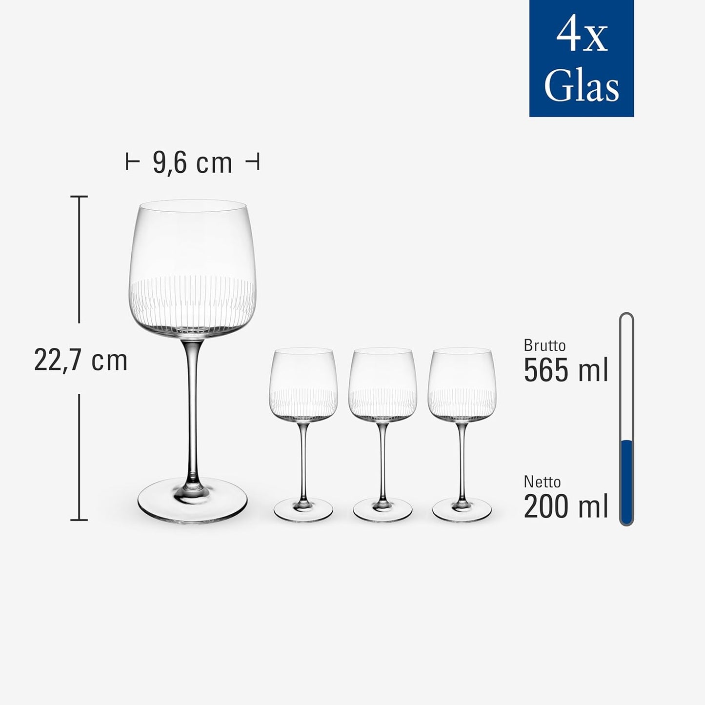 Villeroy & Boch Afina Calice vino rosso, Set 4 pz 227mm