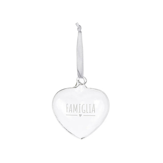 Nuvole Di Stoffa Decorazione Natalizia Cuore Vetro Borosilicato Famiglia 8X4X8Cm