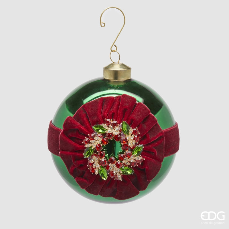 EDG ENZO DE GASPERI ADDOBBO PALLA GEMME GREEN D 12 CM