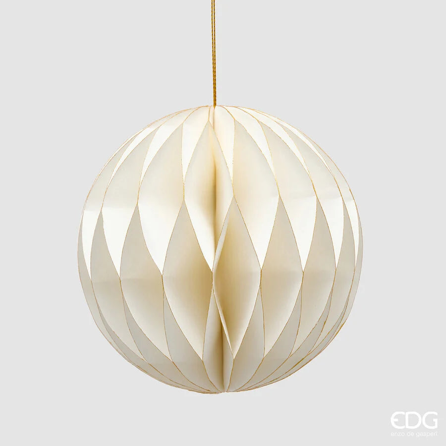 EDG Decoro Origami Addobbo Palla New Bianca D20-C6