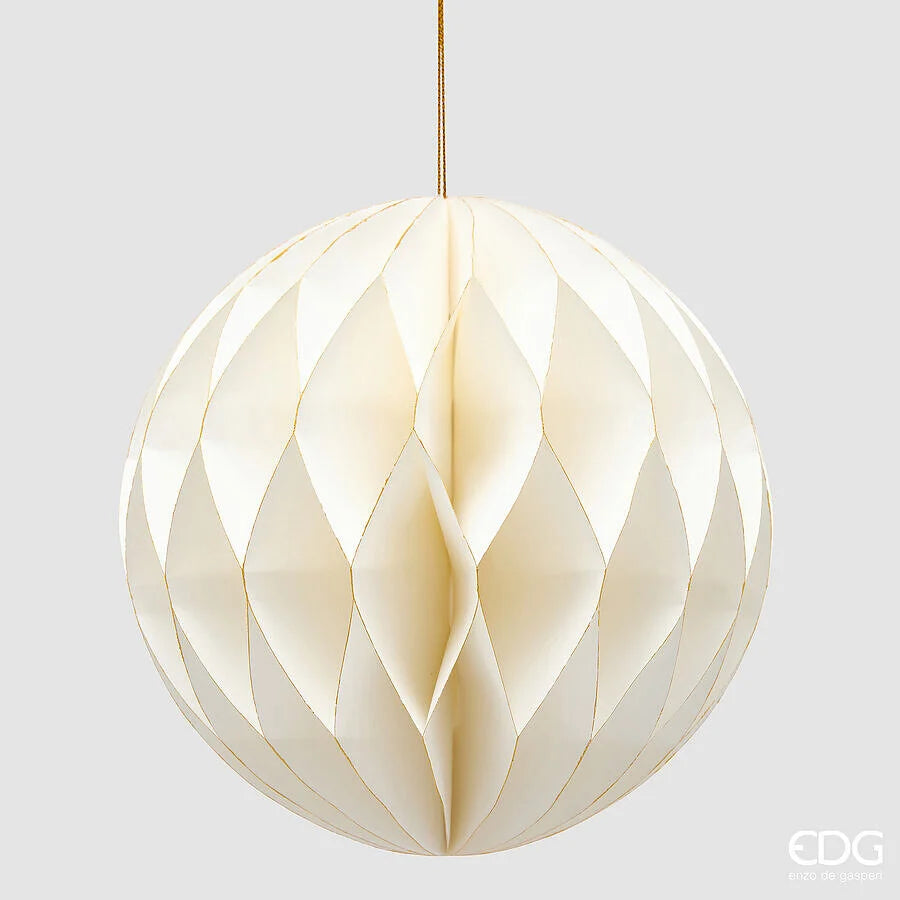 EDG Decoro Origami Addobbo Palla New Bianca D20-C6