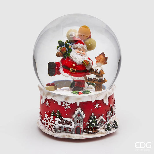 EDG Enzo De Gasperi Sfera Acqua Carillon Babbo Natale H20 cm