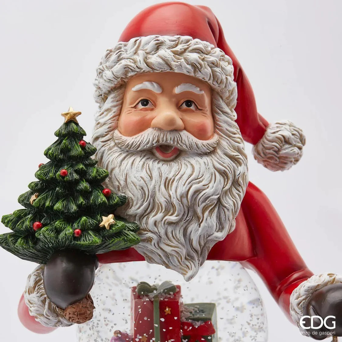 EDG Enzo De Gasperi Sferacqua Babbo Natale Lanterna con Led H 50 Cm D 13 Cm Green Red