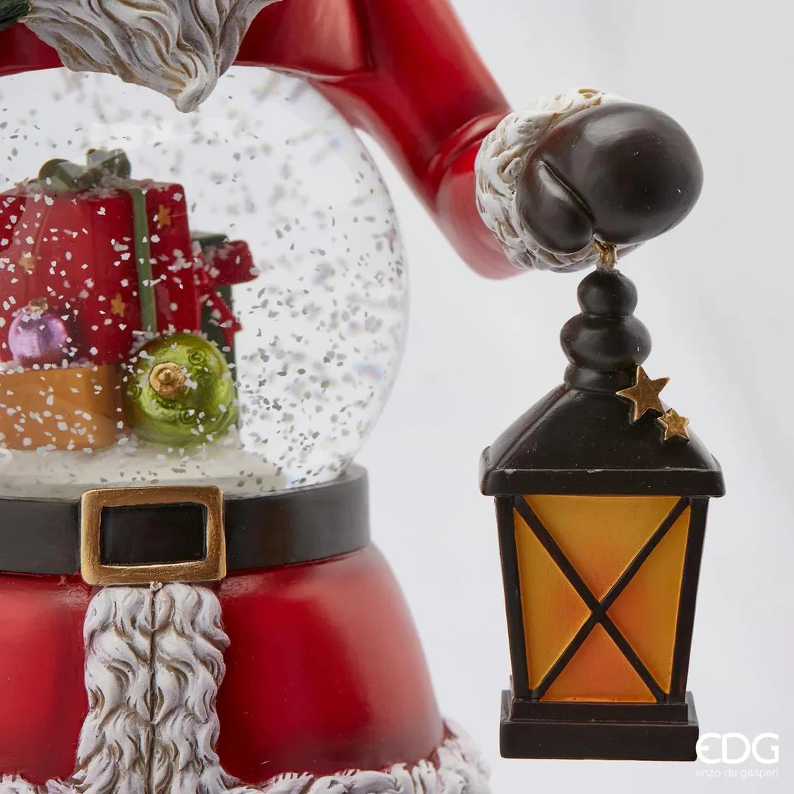 EDG Enzo De Gasperi Sferacqua Babbo Natale Lanterna con Led H 50 Cm D 13 Cm Green Red