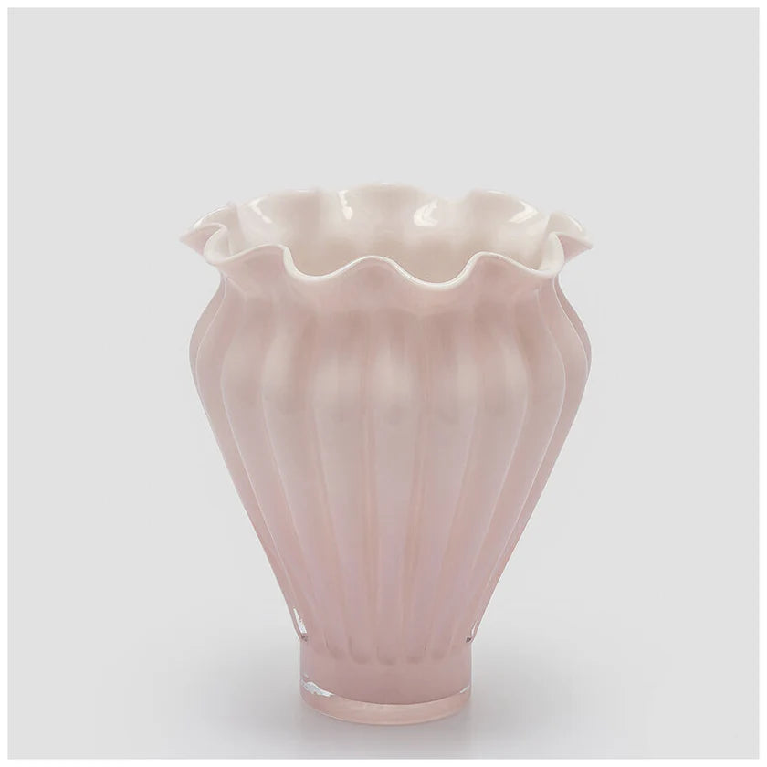 Edg Enzo de Gasperi Vaso Fleur portafiori in vetro rosa D23xH27 cm