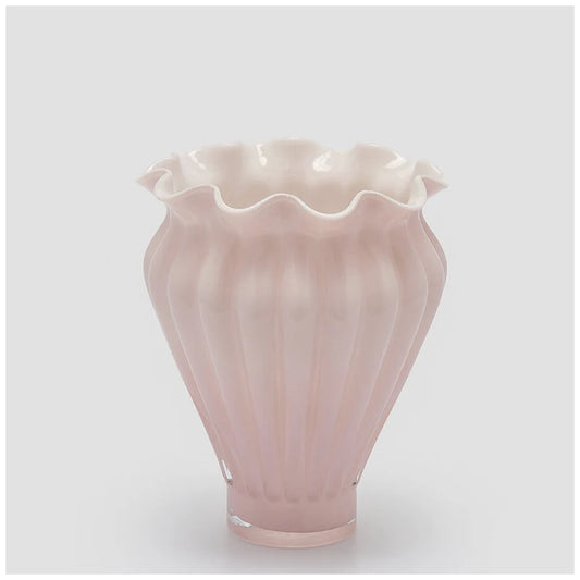 Edg Enzo de Gasperi Vaso Fleur portafiori in vetro rosa D23xH27 cm