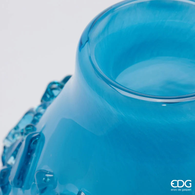 EDG Vaso Gemme Azzurro in Vetro 28cm D27