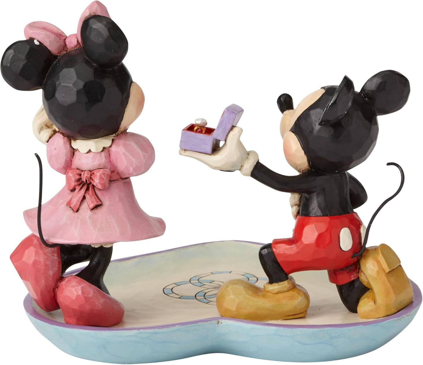 A Magical Moment Statuetta di Mickey Mouse che propone il matrimonio a Minnie Mouse con motivo a cuore, di Jim Shore