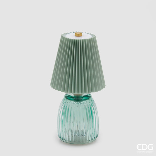 EDG Enzo De Gasperi Lampada da Tavolo Plissé H22 cm Aqua