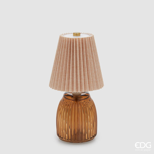 EDG Enzo De Gasperi Lampada da Tavolo Plissé H22 cm Nocciola