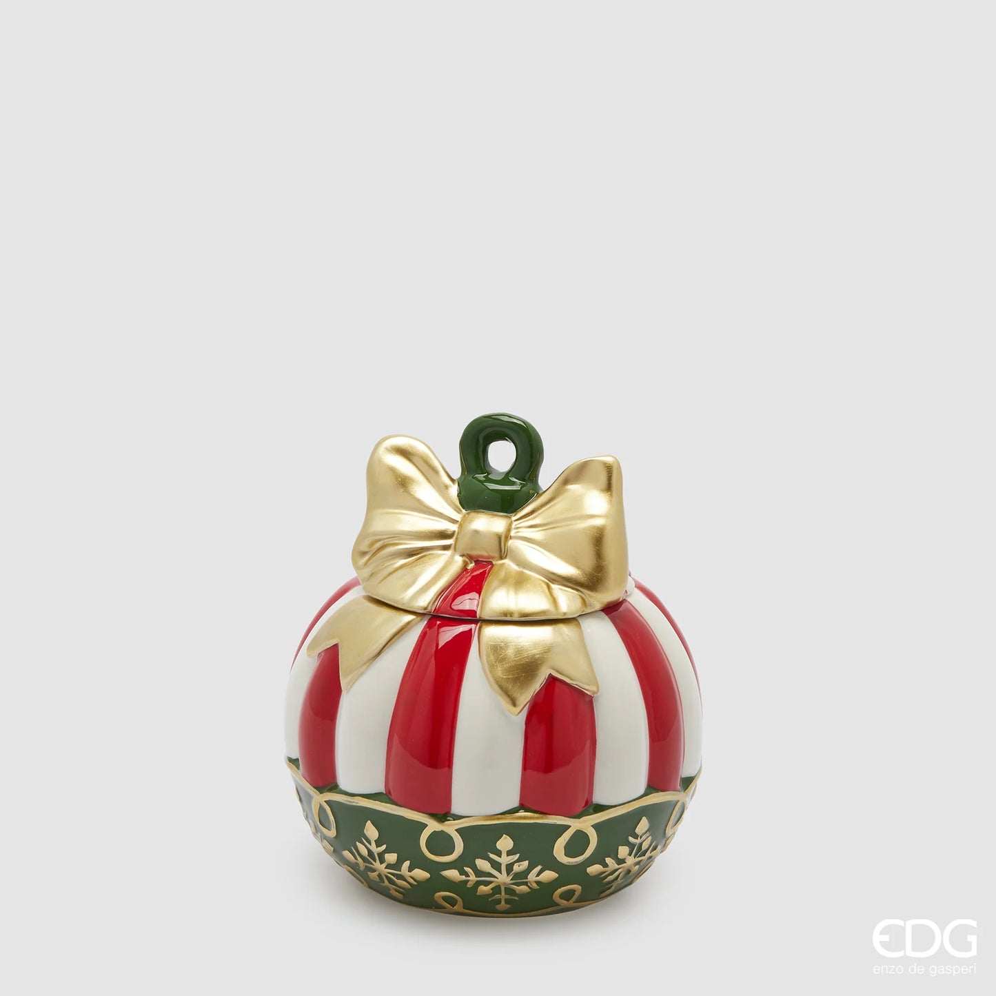 EDG Enzo De Gasperi Contenitore Natalizio Palla di Natale XMAS H17,5 D16 cm