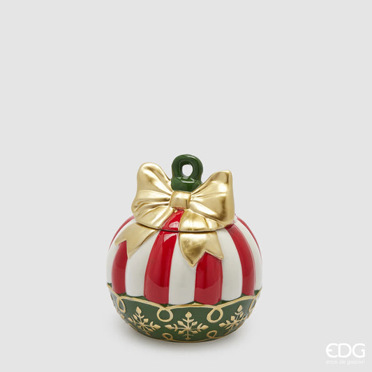 EDG Enzo De Gasperi Contenitore Natalizio Palla di Natale XMAS H17,5 D16 cm