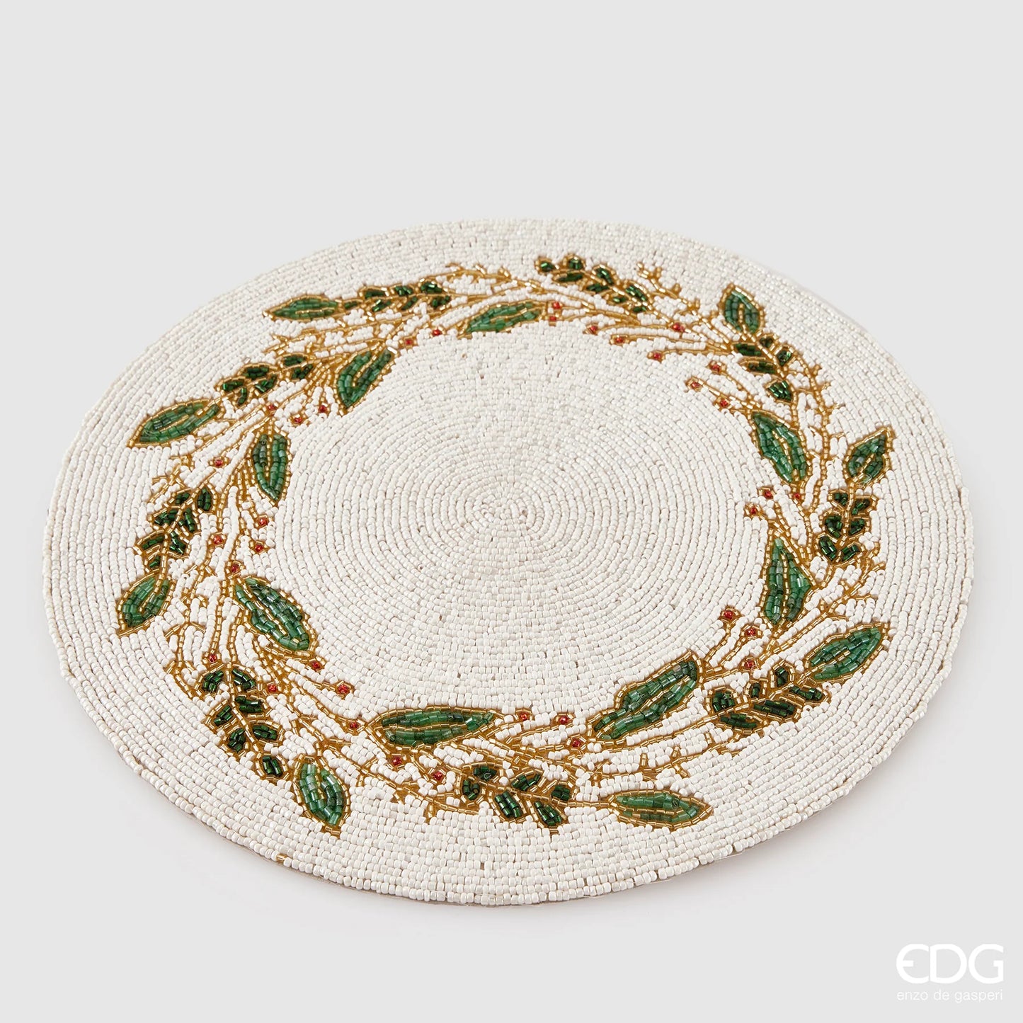 EDG Enzo De Gasperi Sottopiatto Natalizio Agrifoglio D36 cm