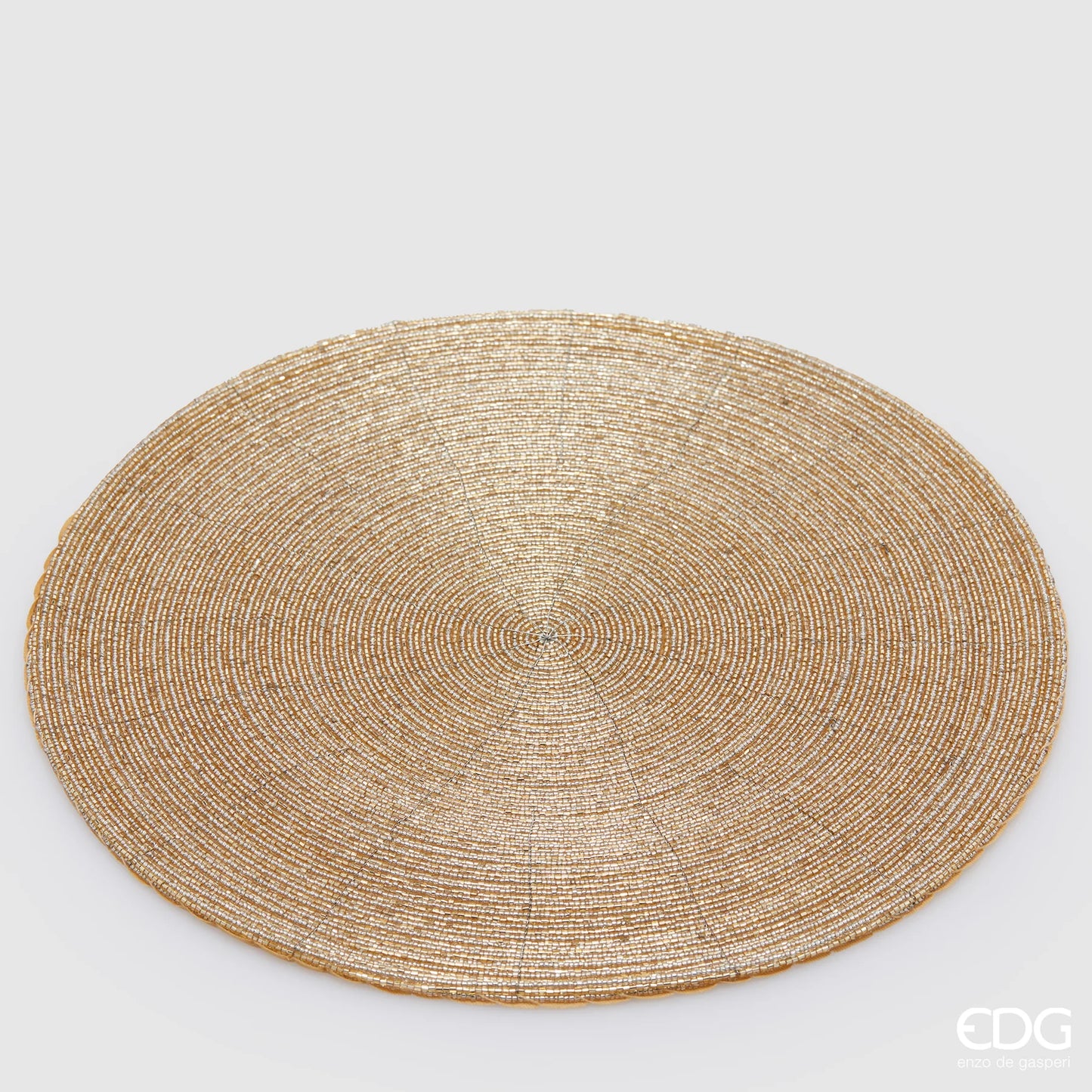 EDG Enzo de Gasperi Sottopiatto Rotondo Perline Oro D36 cm
