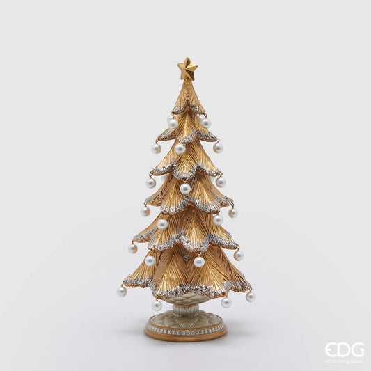EDG Enzo De Gasperi Decorazione Natalizia Pino Poly con Perle H36