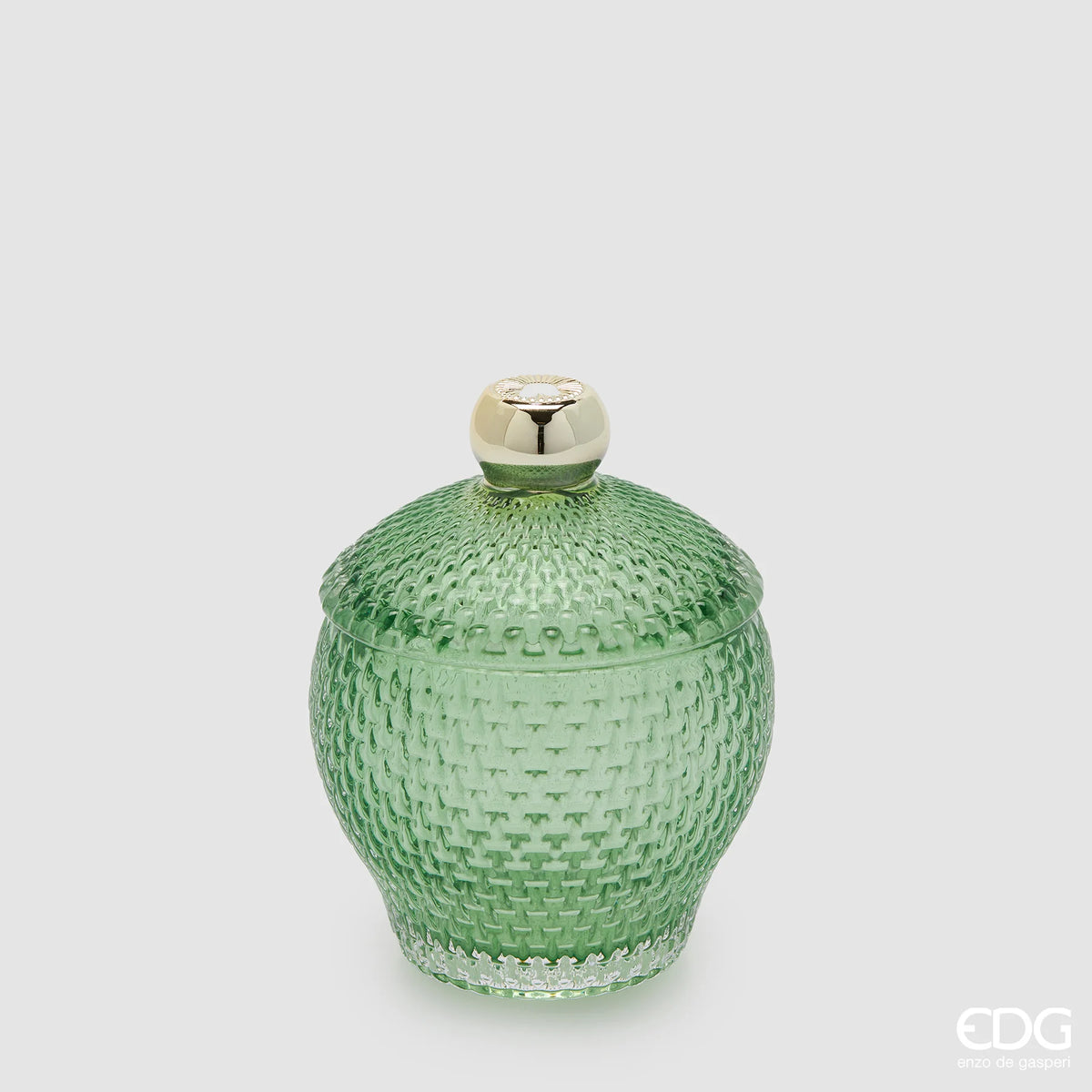 EDG Enzo De Gasperi Contenitore Micro Quadretti Bombato H14,5 cm Verde