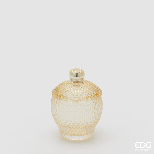 EDG Enzo De Gasperi Contenitore Micro Quadretti Bombato H14,5 cm Giallo