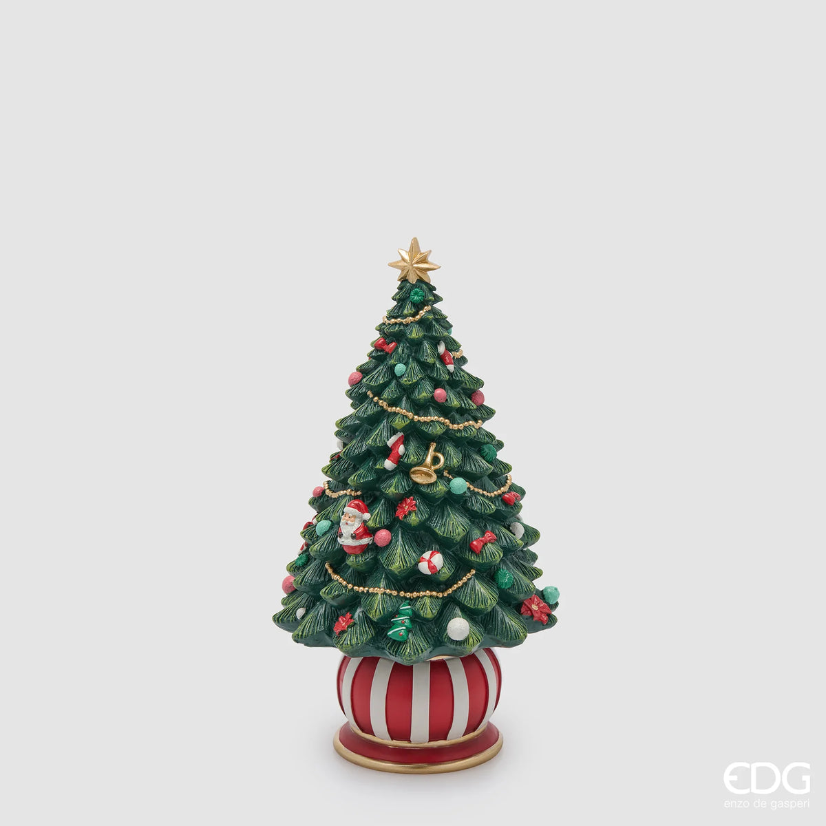 EDG Enzo De Gasperi Carillon Pino Decori H22.5 cm in Resina